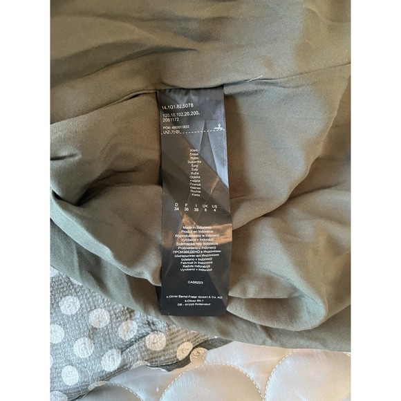 S.Oliver Blue Green And White Belted Women's  Shirt Dress, Size 4 Midi Boho - Picture 8 of 9